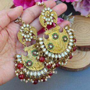 Aditi Chandbali Earrings - Maroon