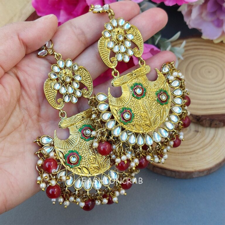 Aditi Chandbali Earrings - Maroon