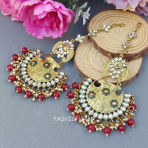 Aditi Chandbali Earrings - Maroon