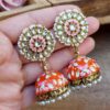 Idika Orange Jhumka Earring-02 Idika Orange Jhumka Earring