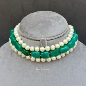 Jennifer Pearl Choker - Green