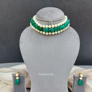 Jennifer Pearl Choker - Green