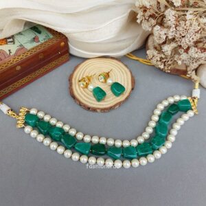 Jennifer Pearl Choker - Green
