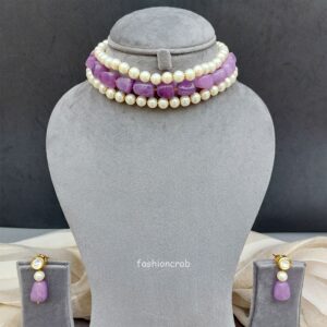 Jennifer Pearl Choker - Lavender