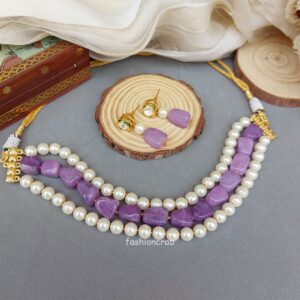 Jennifer Pearl Choker - Lavender