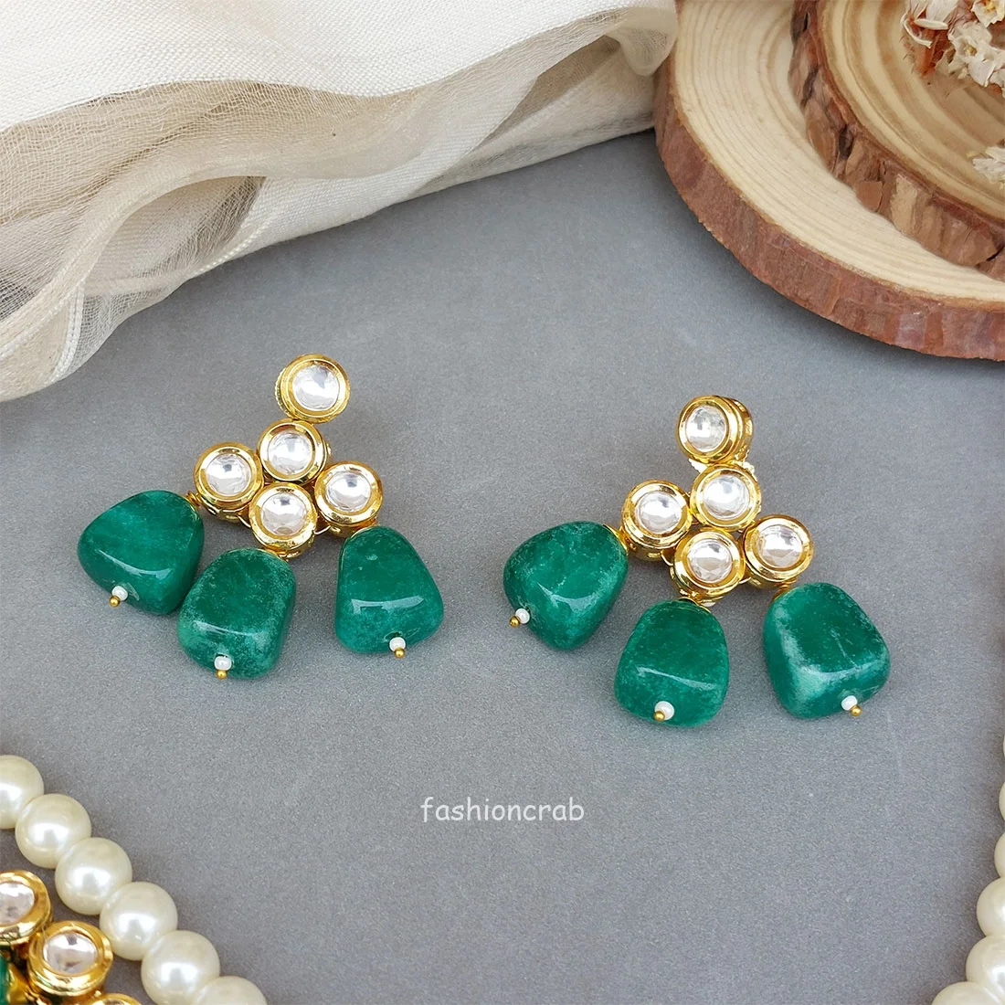 Kareena Green Kundan Jewellery Set