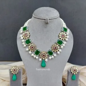 Sonam Emerald Green Necklace Set