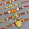Handmade Thread Rakhi Set of 6-01 Handmade Thread Rakhi Set of 6