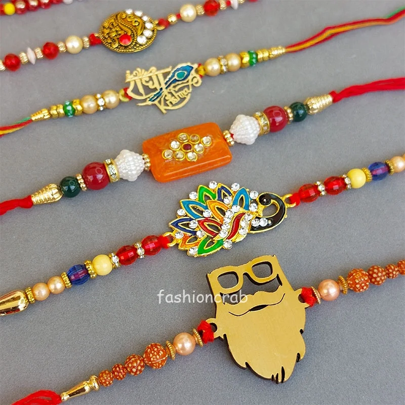 Handmade Thread Rakhi Set of 6