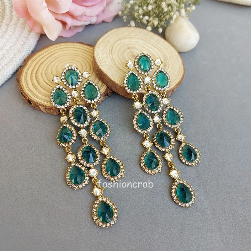 Jennifer Western Earrings - Peacock Blue