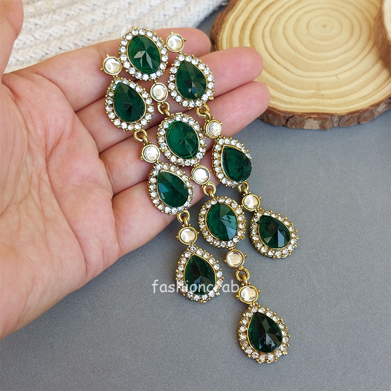 Jennifer Western Earrings Green FashionCrab