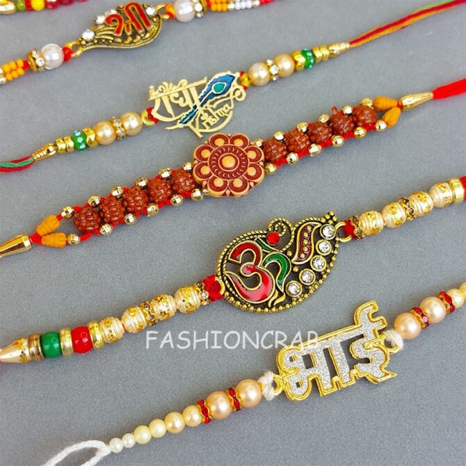 Kundan Rakhi Set of 6
