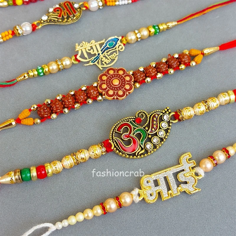 Kundan Rakhi Set of 6