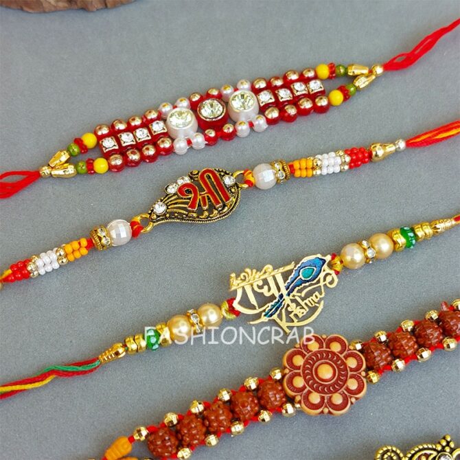 Kundan Rakhi Set of 6