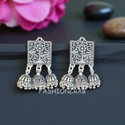 Oxidised German Silver Earrings