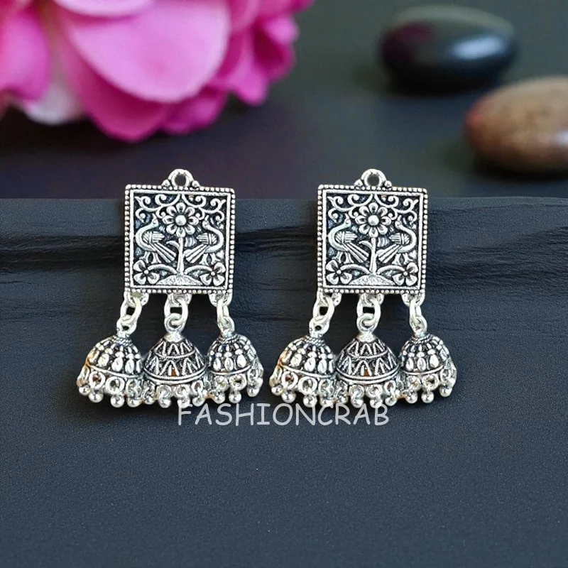 Oxidised German Silver Earrings