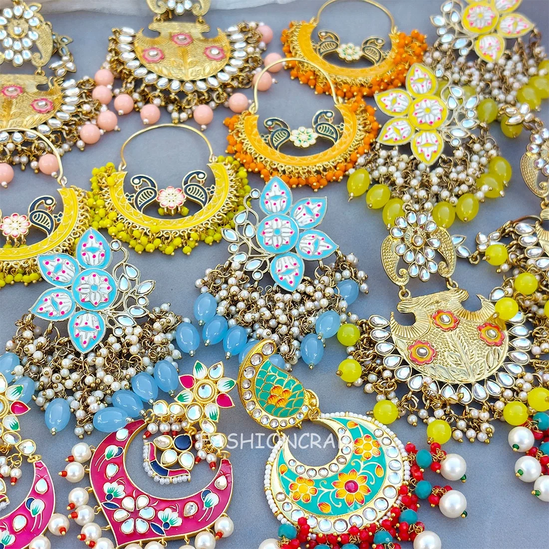 5 Assorted Meenakari Earrings