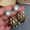 Alia Kundan Jhumka - Green