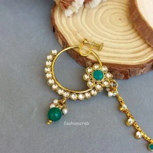 Bridal Nose Ring - Green