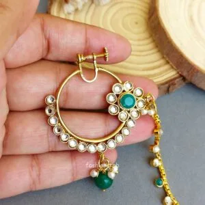 Bridal Nose Ring - Green