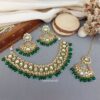Kundan Bridal Necklace Set for Wedding - Green