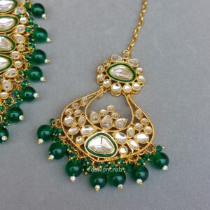 Kundan Bridal Necklace Set for Wedding - Green