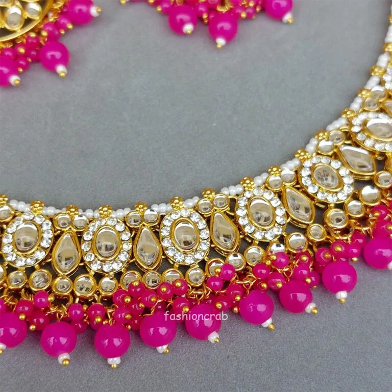 Maya Kundan Choker Set - Pink