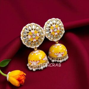 Nayanthara Jhumka Earrings Yellow