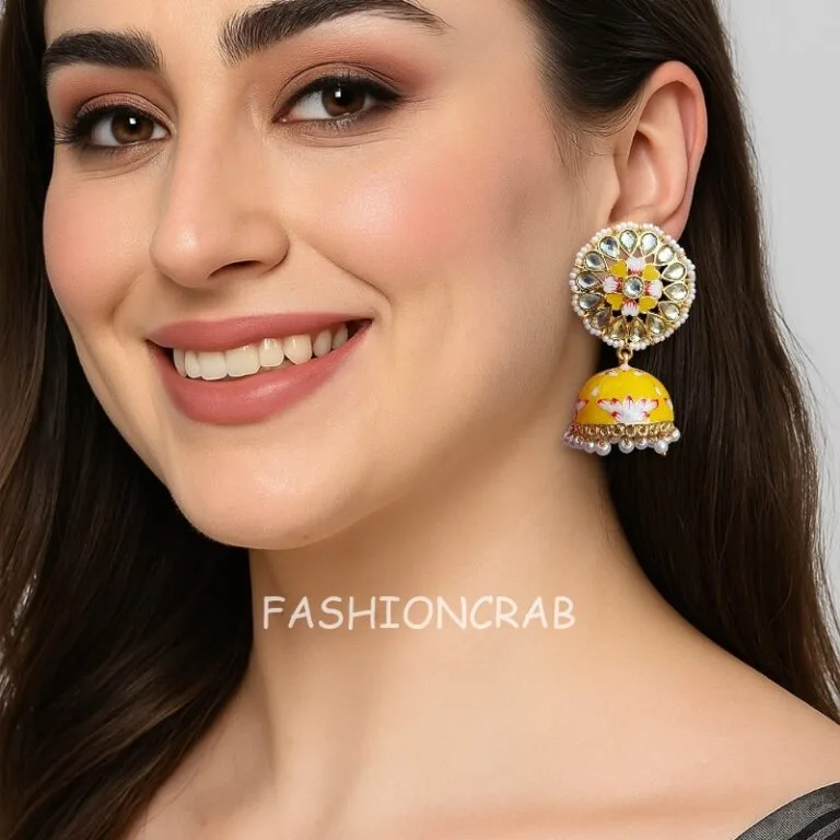 Nayanthara Jhumka Earrings Yellow