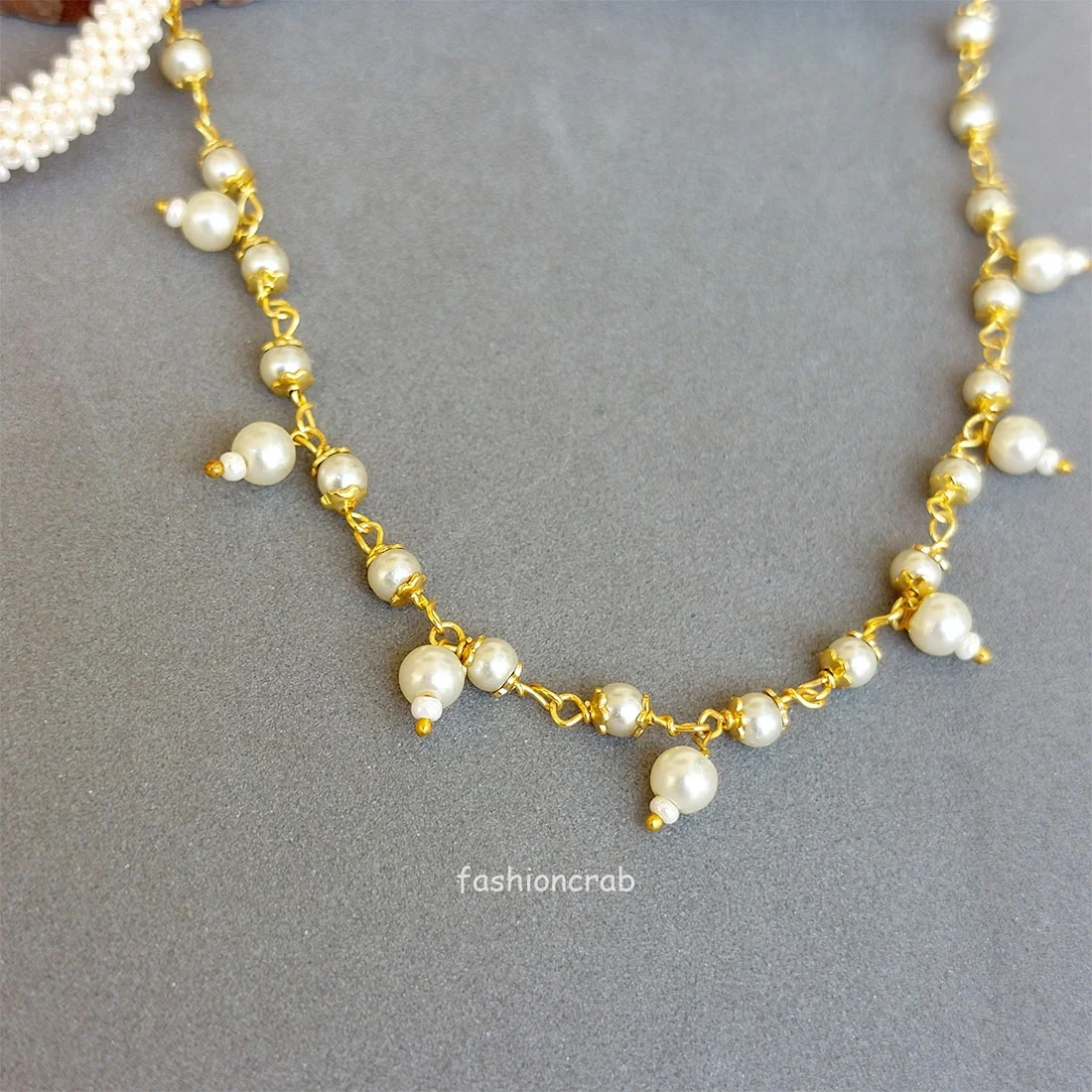 Nose Pin with Pearl Chain