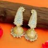 Orange Meenakari Long Jhumka Earring-04 Orange Meenakari Long Jhumka Earring