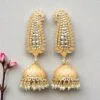 Orange Meenakari Long Jhumka Earring-06 Orange Meenakari Long Jhumka Earring