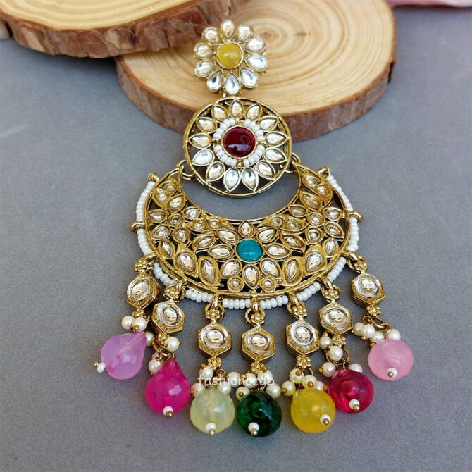 Priyanka Chandbali Earrings - Multicolor