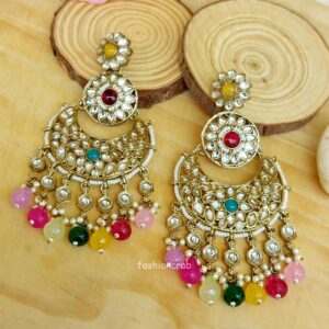 Priyanka Chandbali Earrings - Multicolor