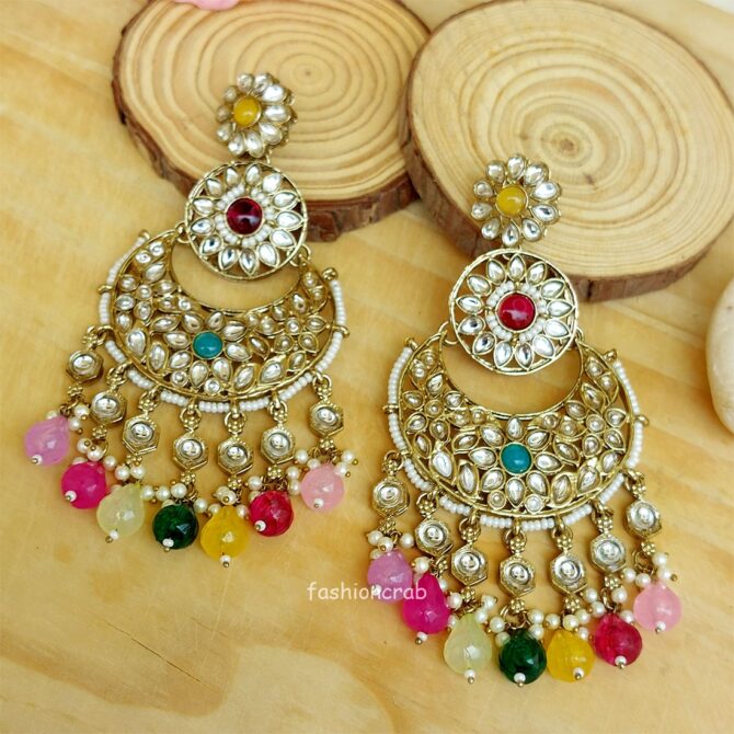 Priyanka Chandbali Earrings - Multicolor