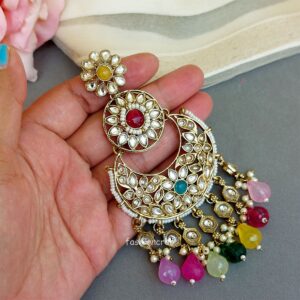 Priyanka Chandbali Earrings - Multicolor
