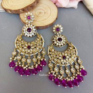 Priyanka Chandbali Earrings - Purple