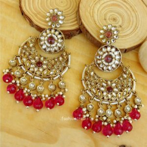 Priyanka Chandbali Earrings - Wine