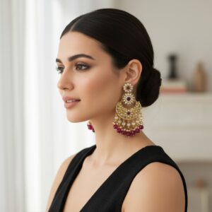 Priyanka Chandbali Earrings – Wine