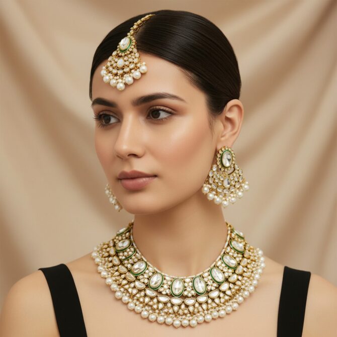 Sakshi White Kundan Necklace-08