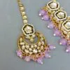 Sana Kundan Necklace Set - Lavender