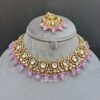 Sana Kundan Necklace Set - Lavender-05 Sana Kundan Necklace Set - Lavender