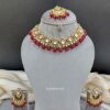 Sana Kundan Necklace Set - Wine