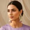 Soundarya Kundan Jhumka Earrings - Lavender