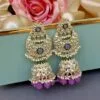 Soundarya Kundan Jhumka Earrings - Lavender