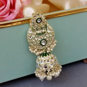 Soundarya Kundan Jhumka Earrings - White