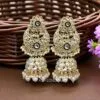 Soundarya Kundan Jhumka Earrings - White