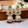 Soundarya Kundan Jhumka Earrings - Wine