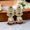 Soundarya Kundan Jhumka Earrings - Wine
