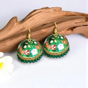 Traditional Green Jhumka Earring